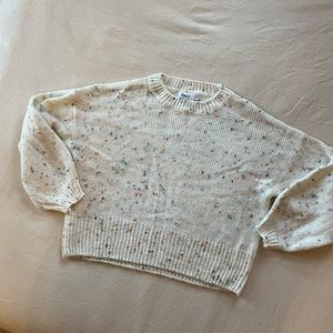 Cropped Confetti Cream Sweater